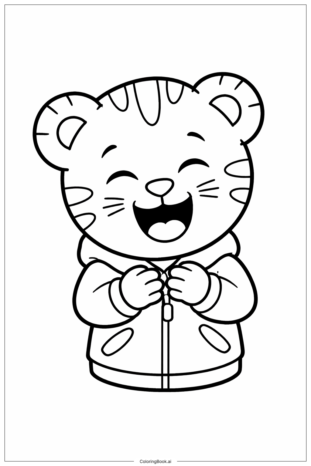 丹尼尔老虎 笑脸填色页