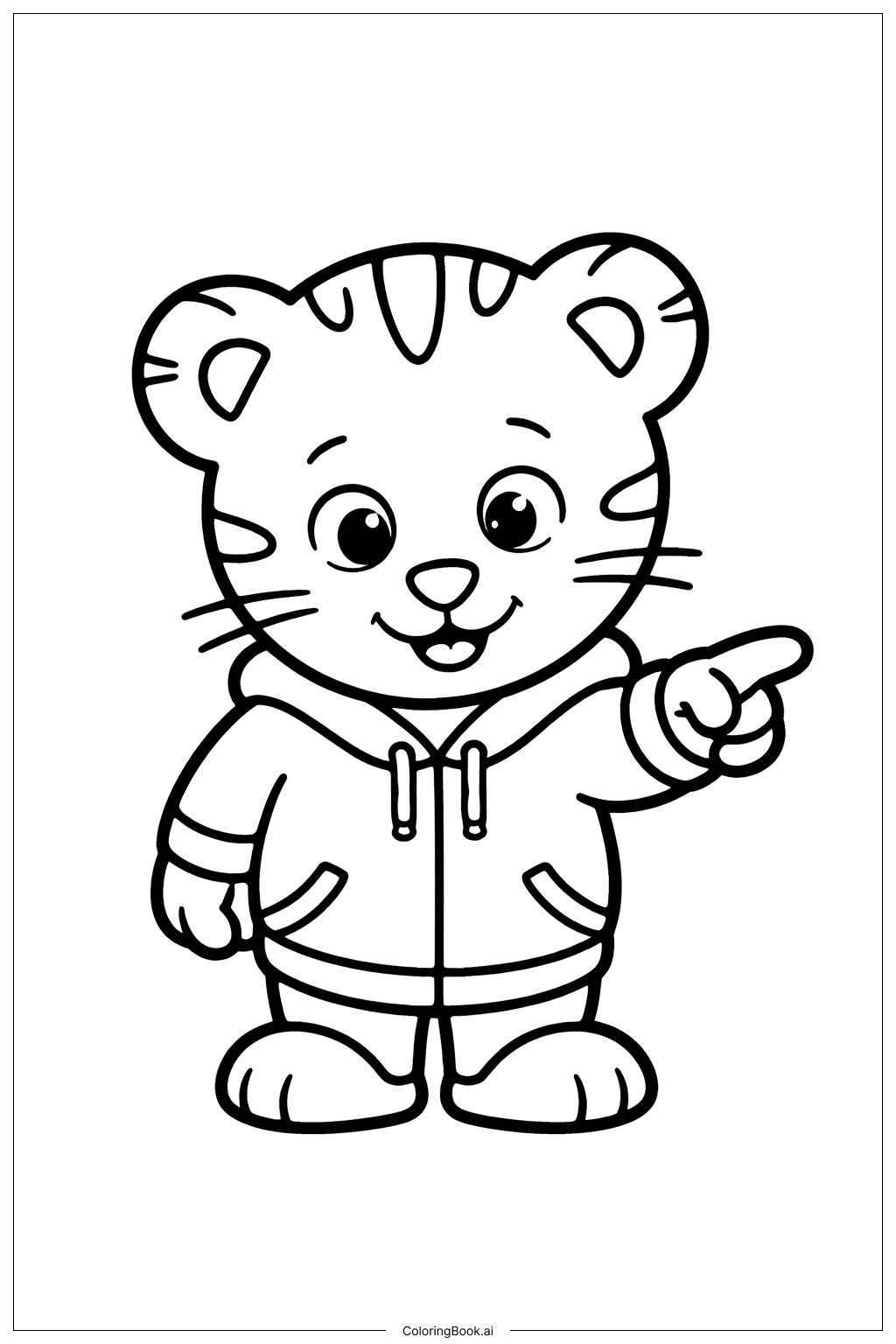 丹尼尔老虎指着手指填色页