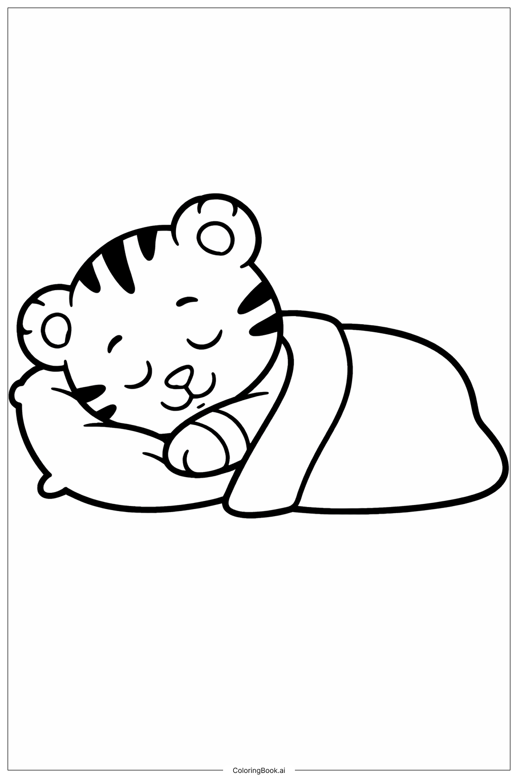 丹尼尔老虎安详入睡填色页