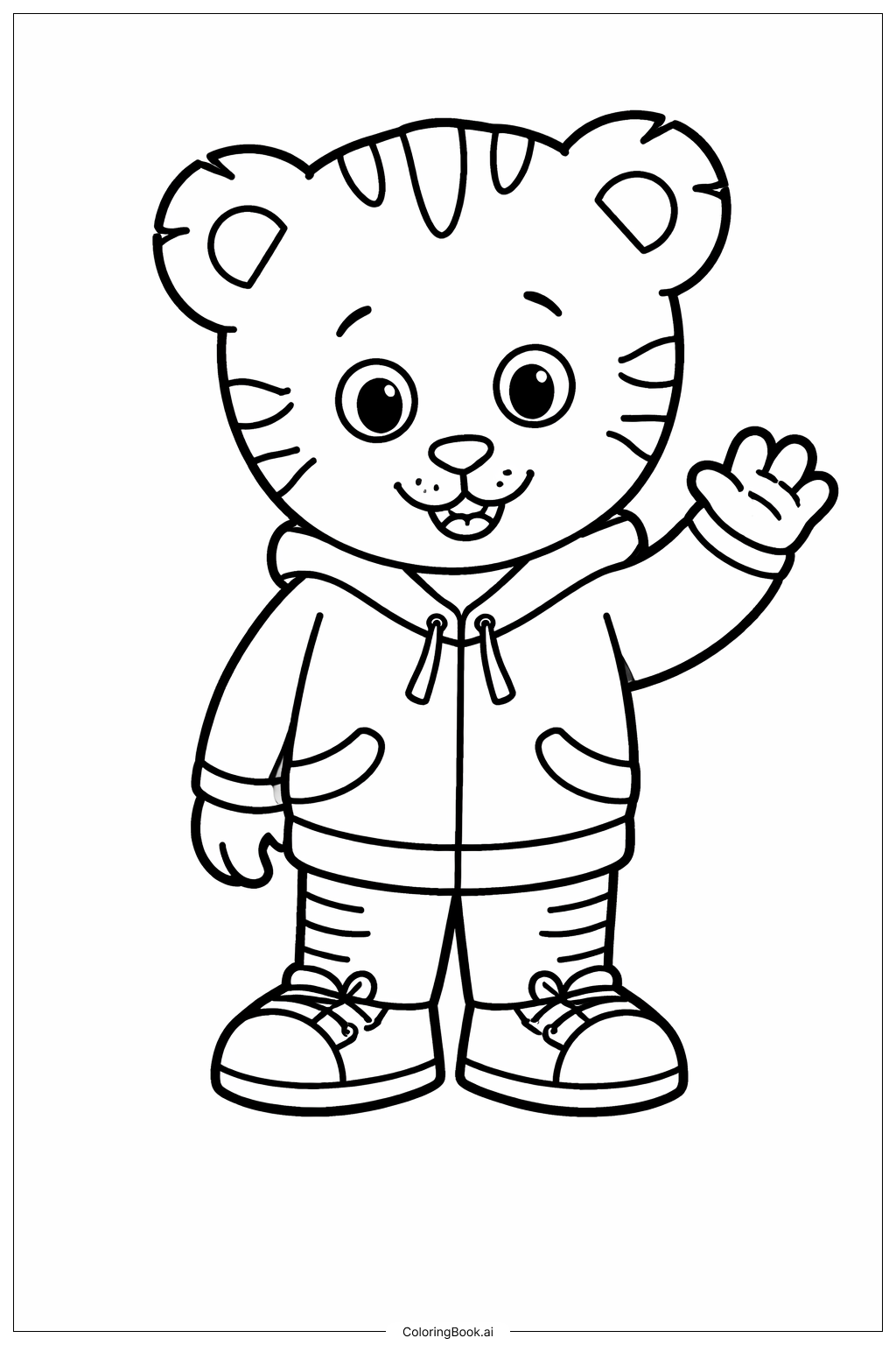 丹尼尔老虎站立姿势填色页