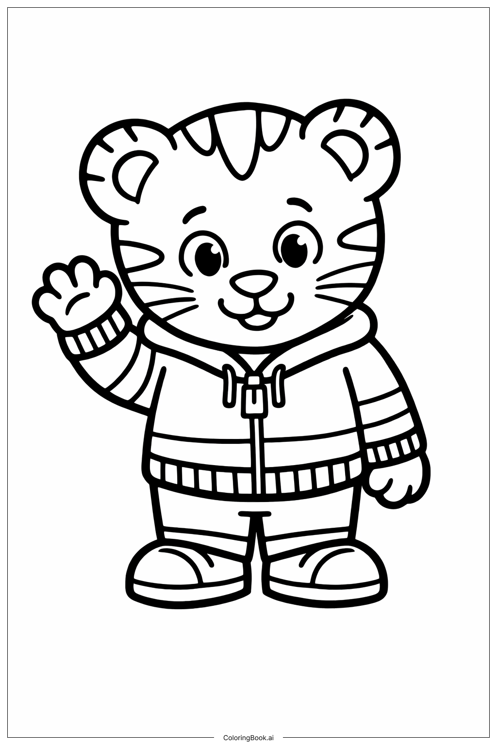 丹尼尔虎穿毛衣填色页