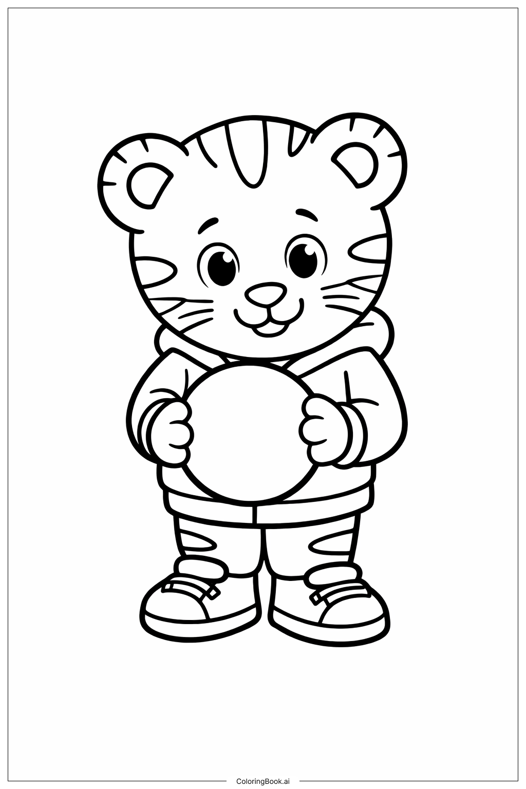 丹尼尔老虎与球填色页