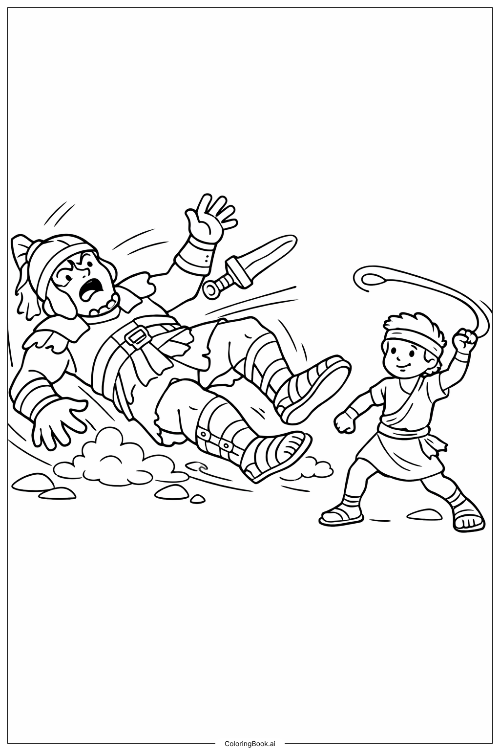 David et Goliath le Géant qui tombe