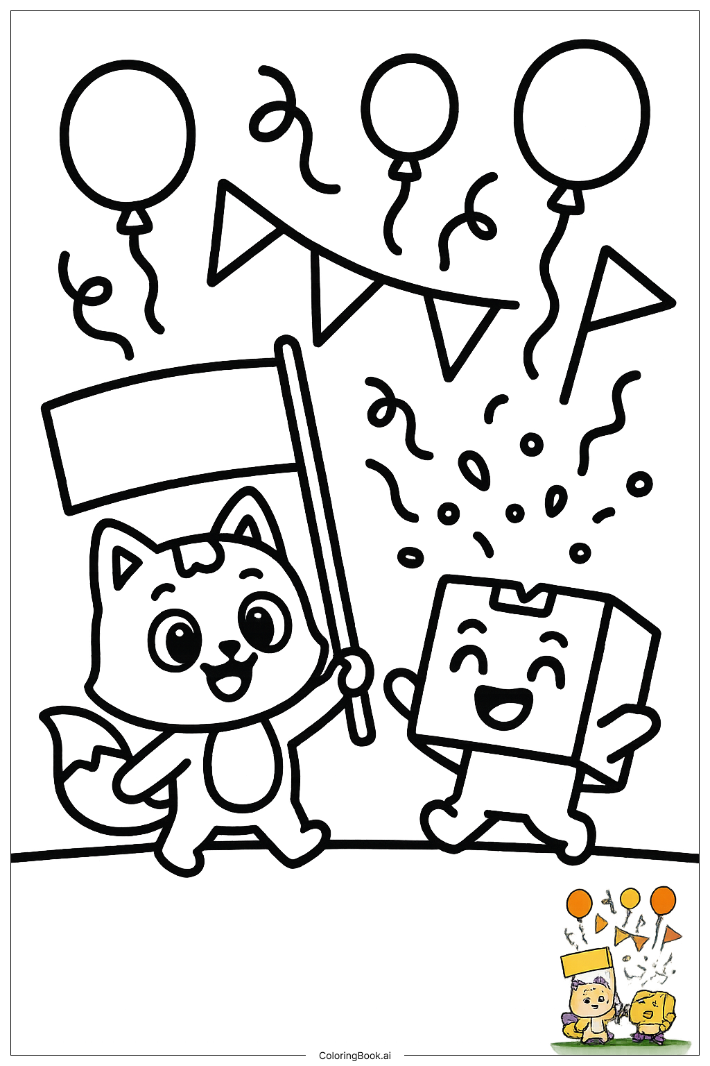  Lankybox Organizing Color Parade Coloring Page 