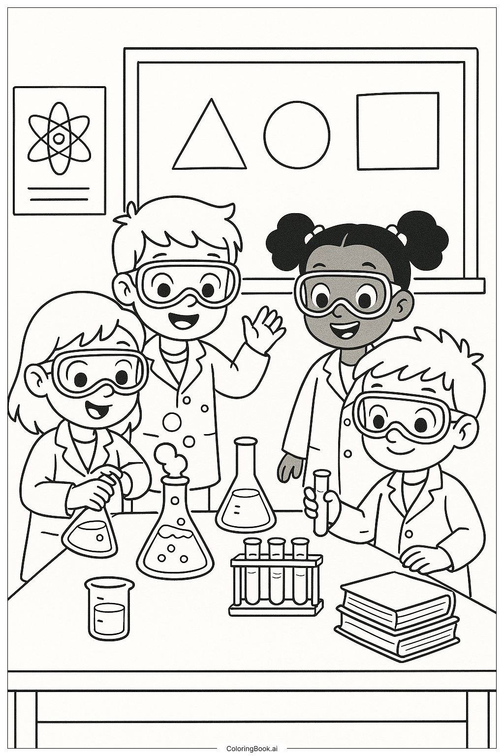  开学趣科学实验填色页 