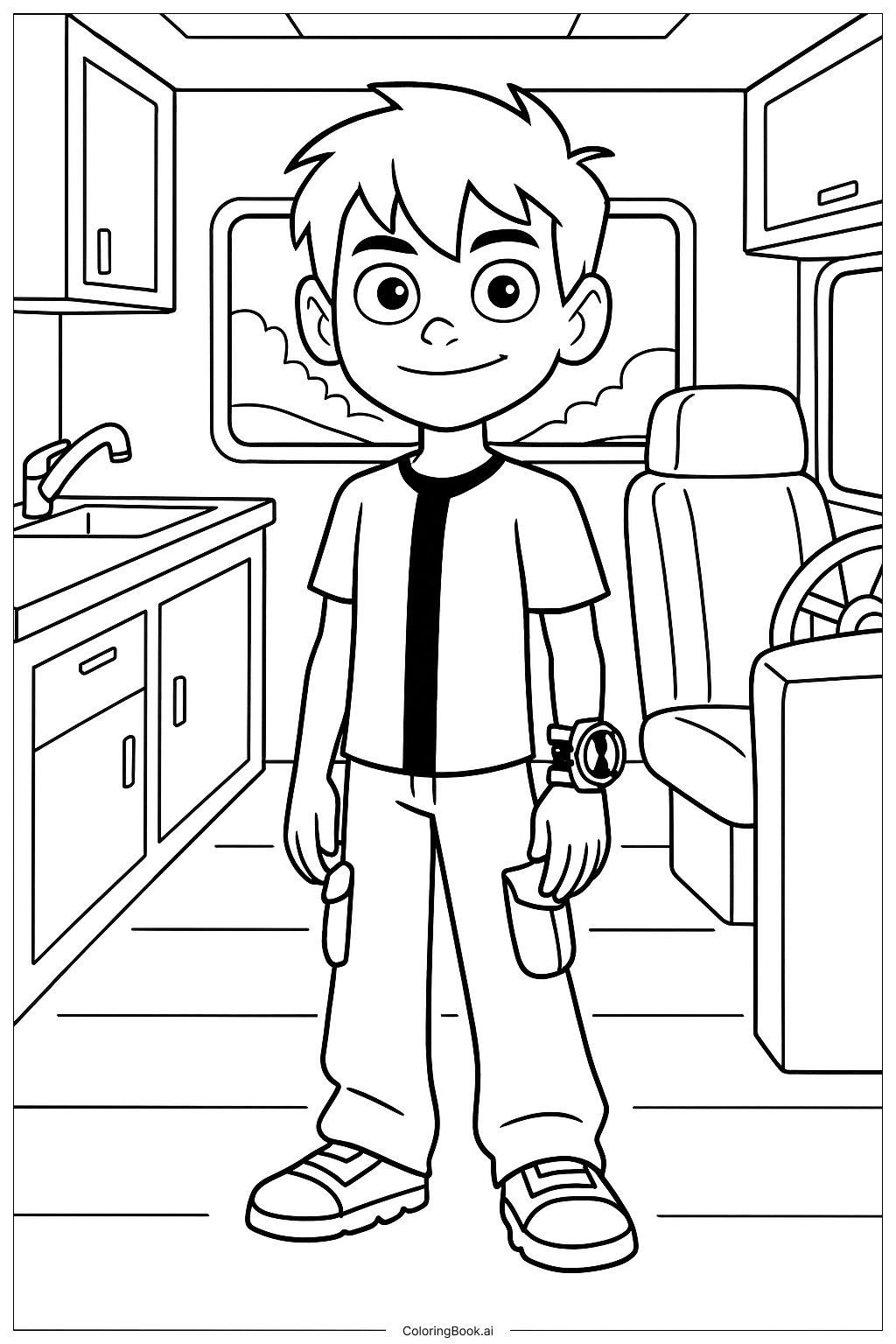 Ben 10 鐵鏽號裡的本著色頁