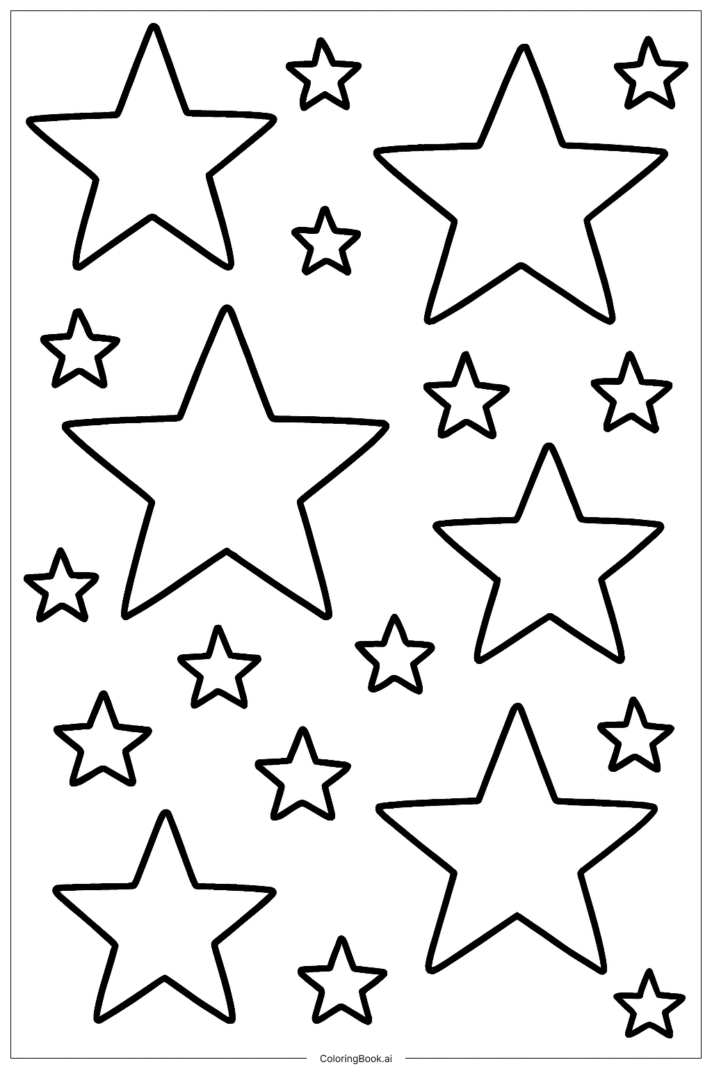 Easy Preppy Star Pattern Coloring Page