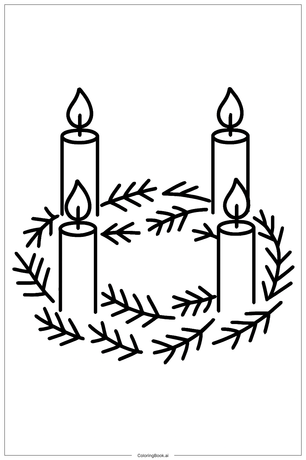  Starry Advent Wreath Ausmalseite 