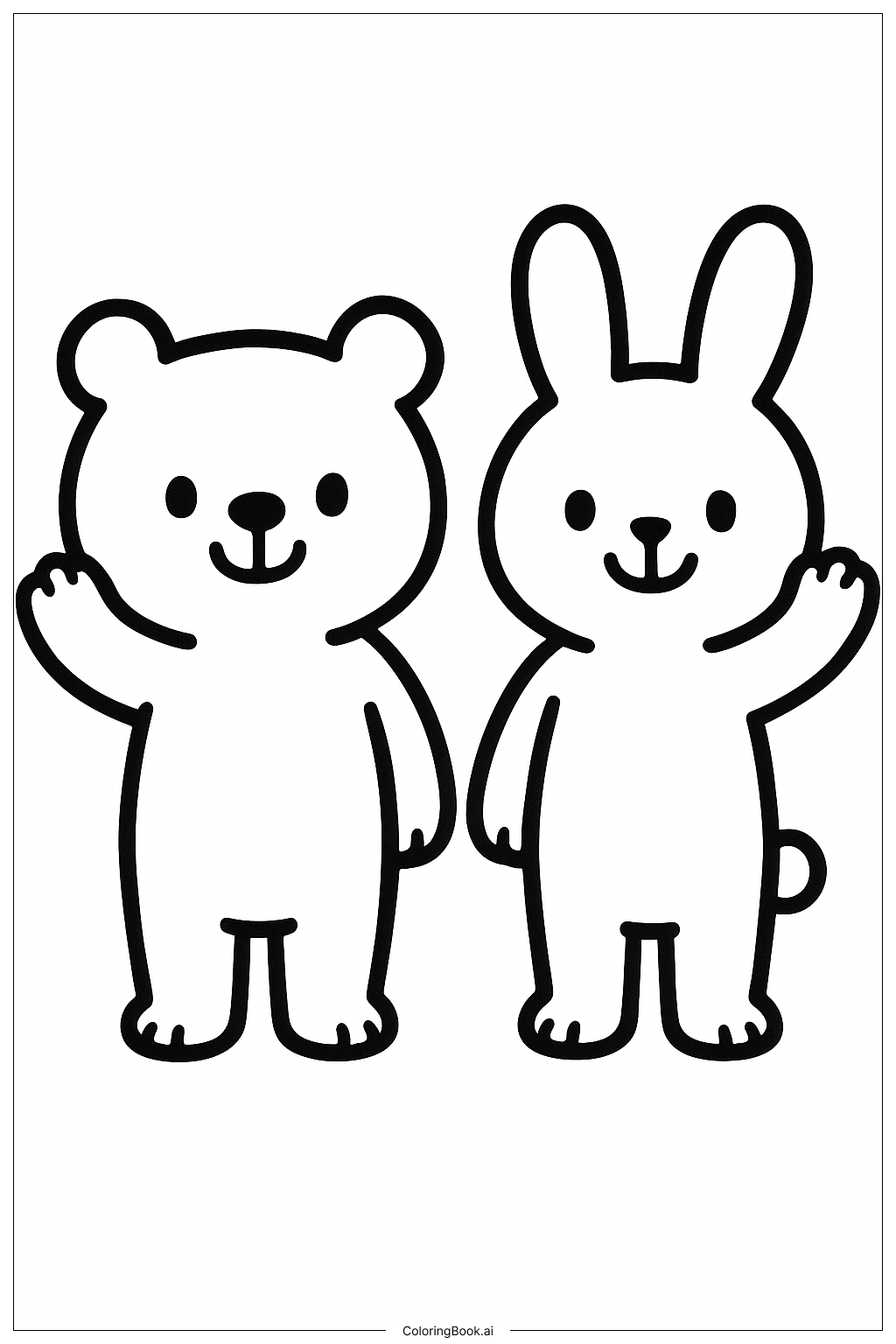 Cozy Friends Coloring Page