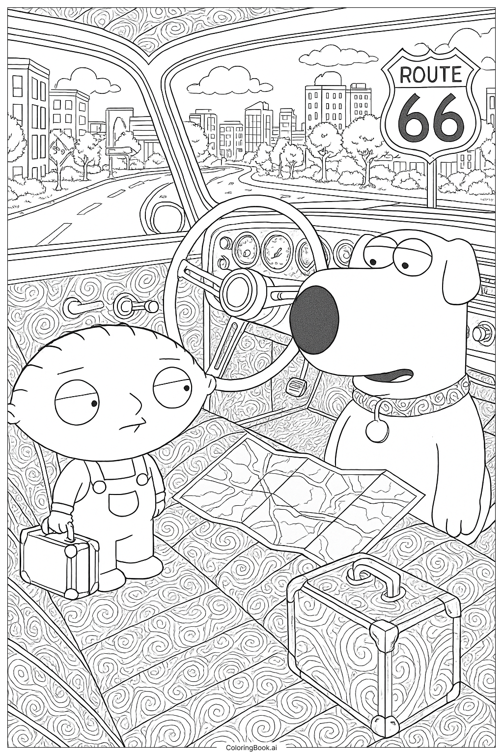 Family Guy Road to Rhode Island Folge Szene Ausmalseite