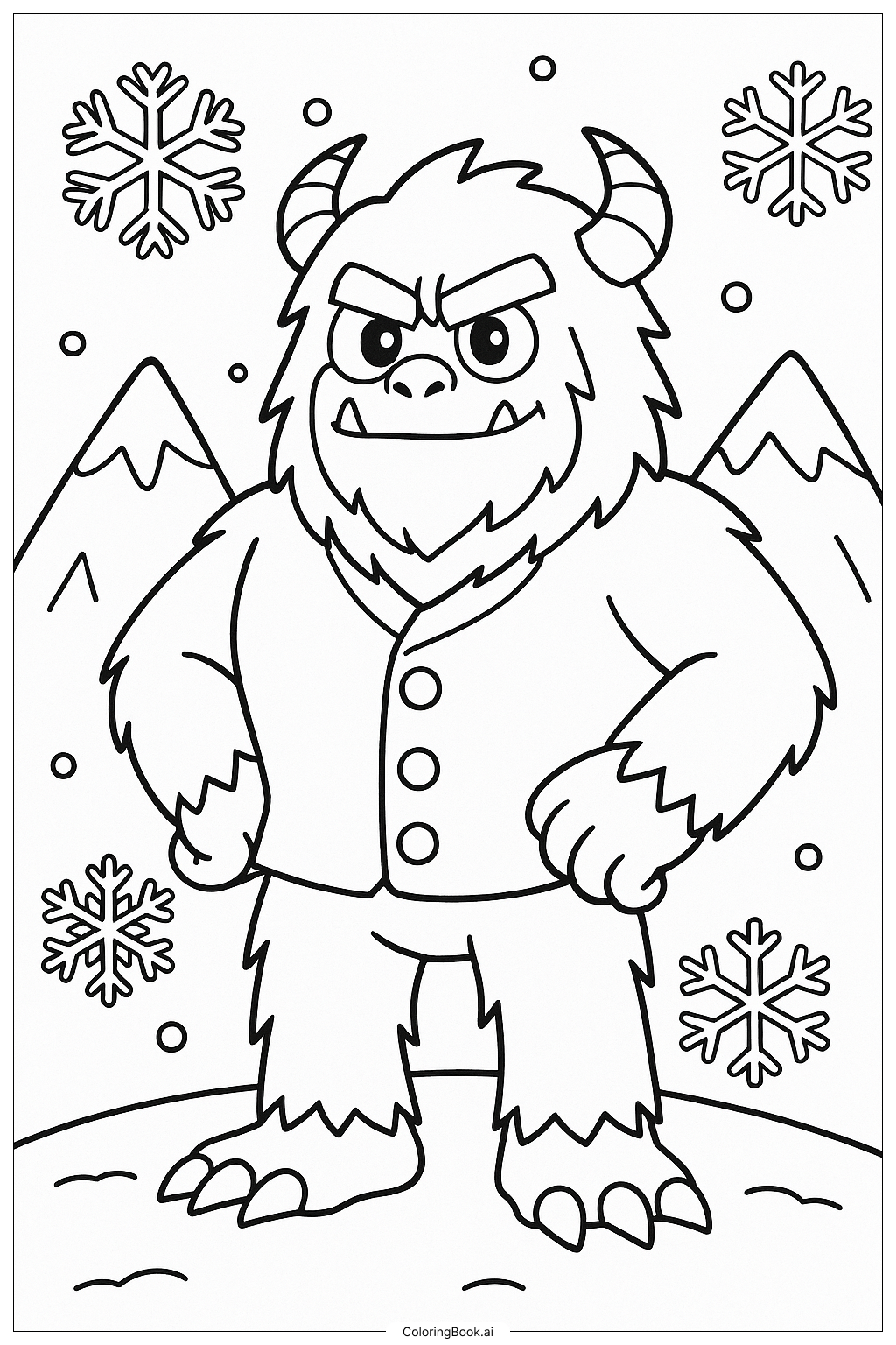  Page de coloriage Le Boss Yéti de Blox Fruits 