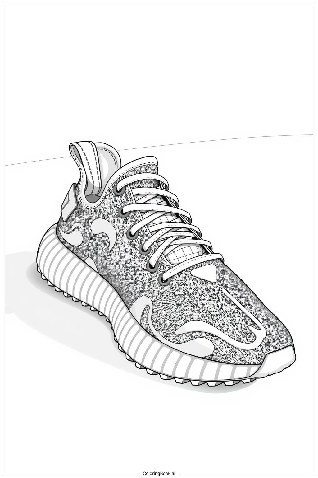  Página para colorir de Tênis Yeezy com Padrões Únicos 