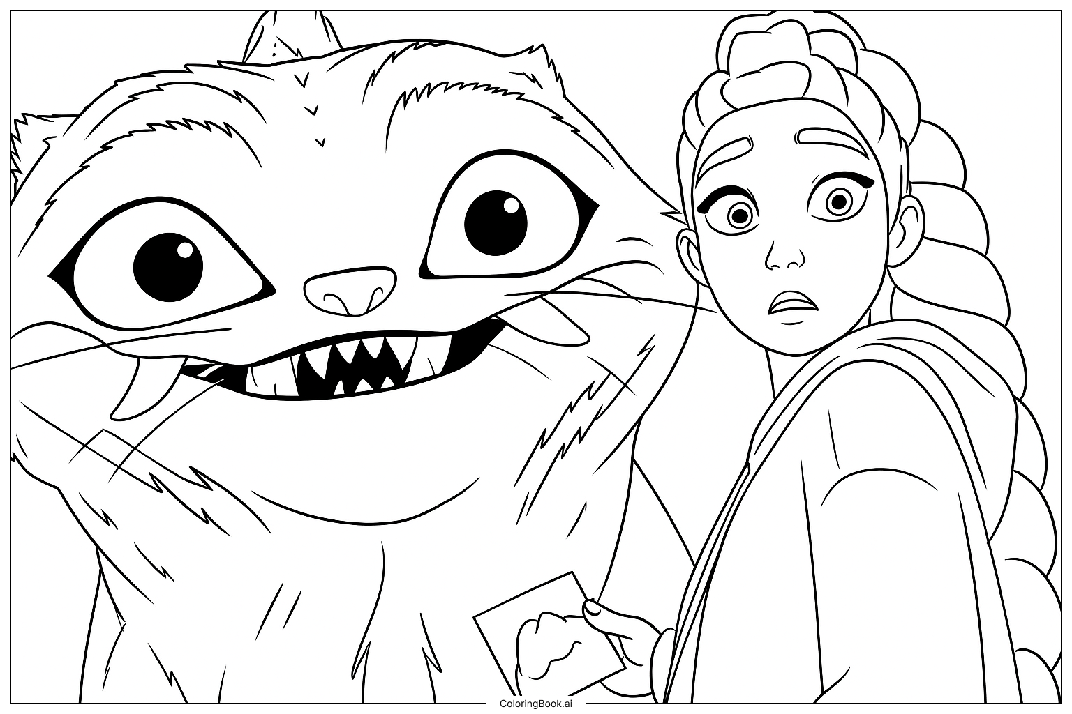  Rumi With Jinu’s Pet Coloring Page 