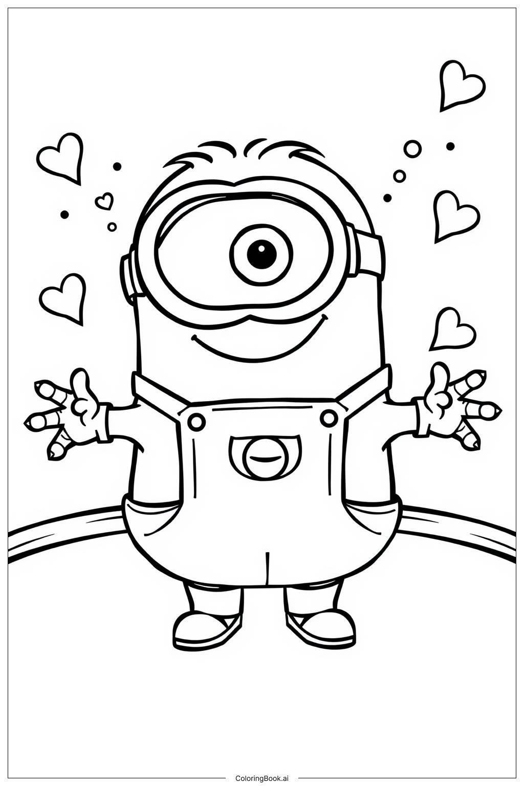  full page minion with a big grin Coloring Page 