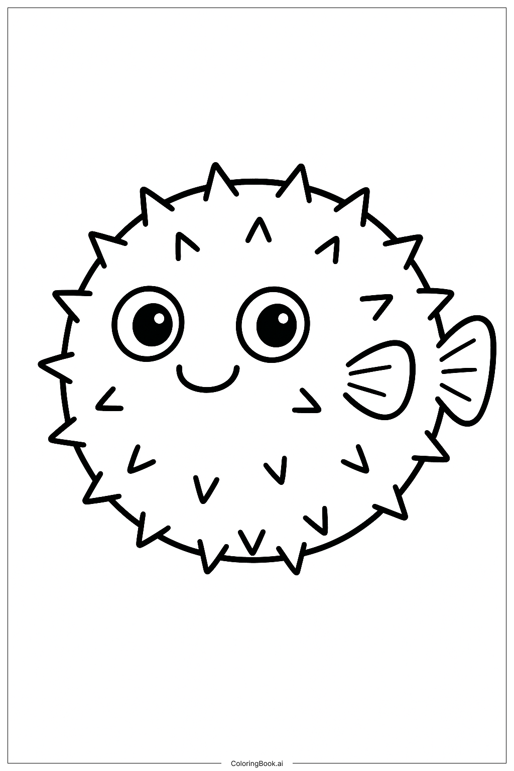  海洋中的圆形河豚填色页 