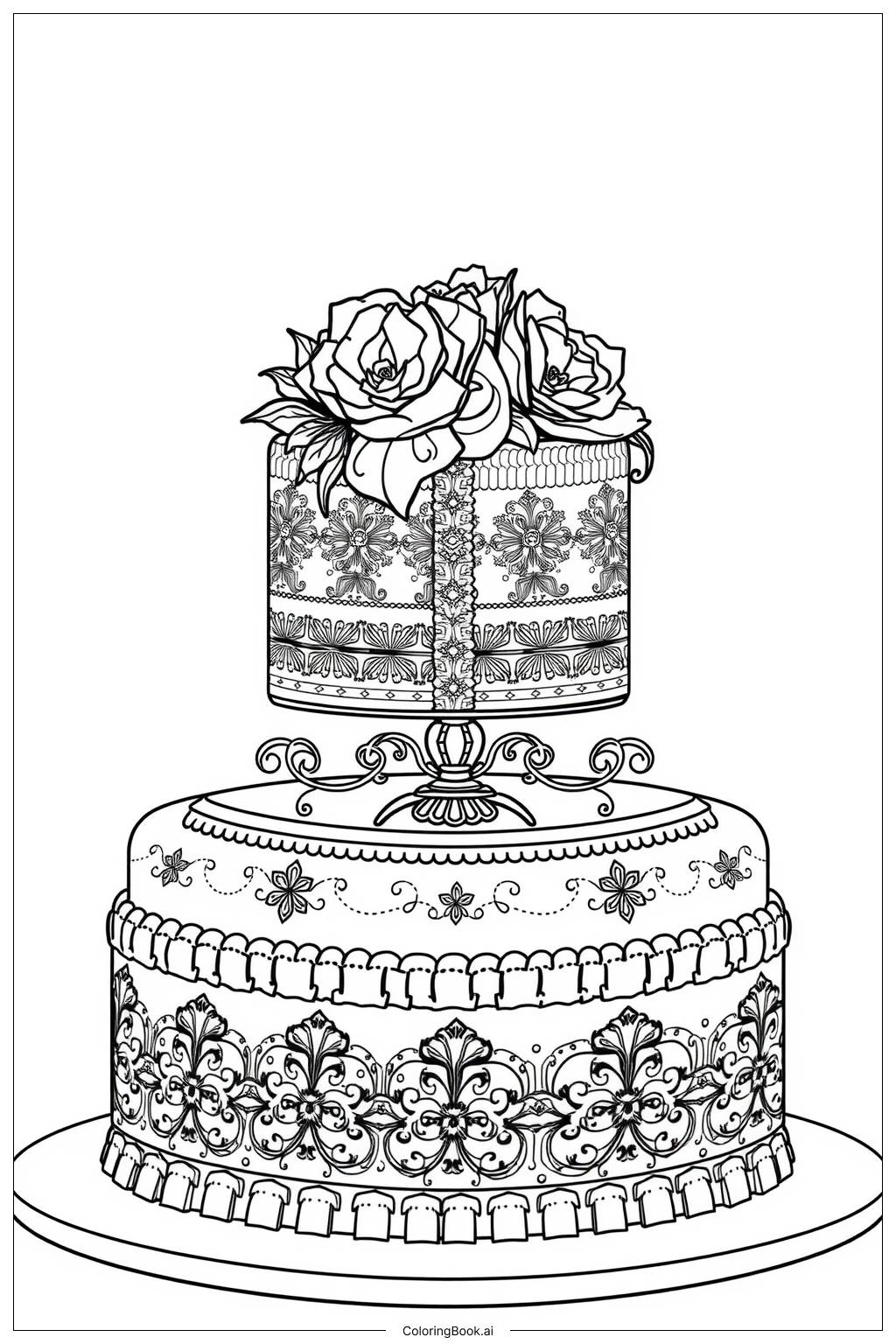  Two Layer Cake Coloring Page 