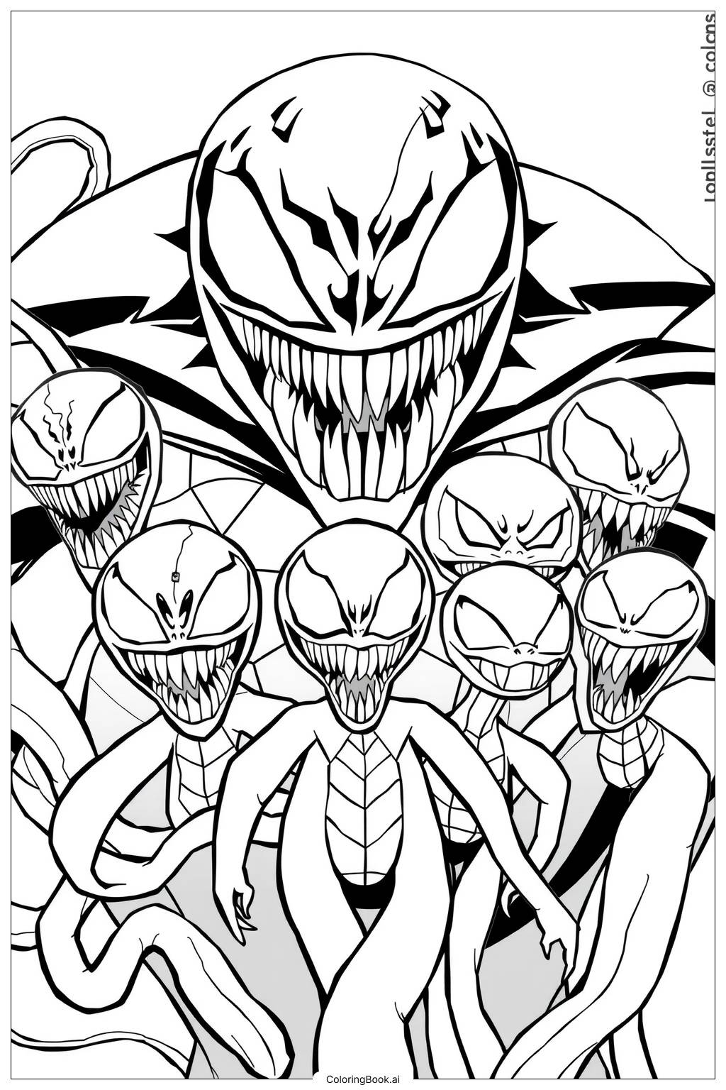  Page de coloriage alliance des symbiotes Venom 