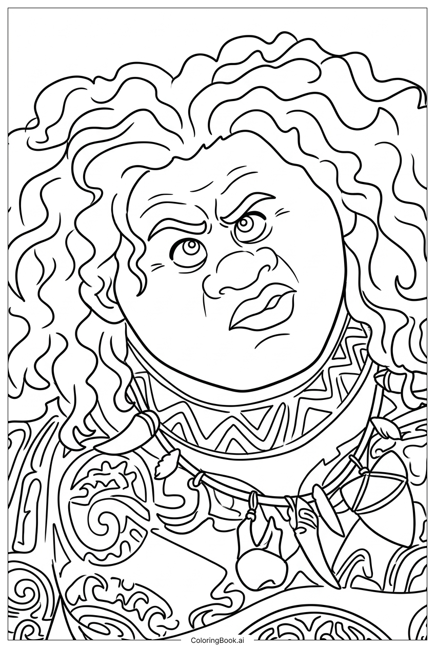  Moana 2 Maui Tattoos mit Legendenwirbeln Ausmalseite 