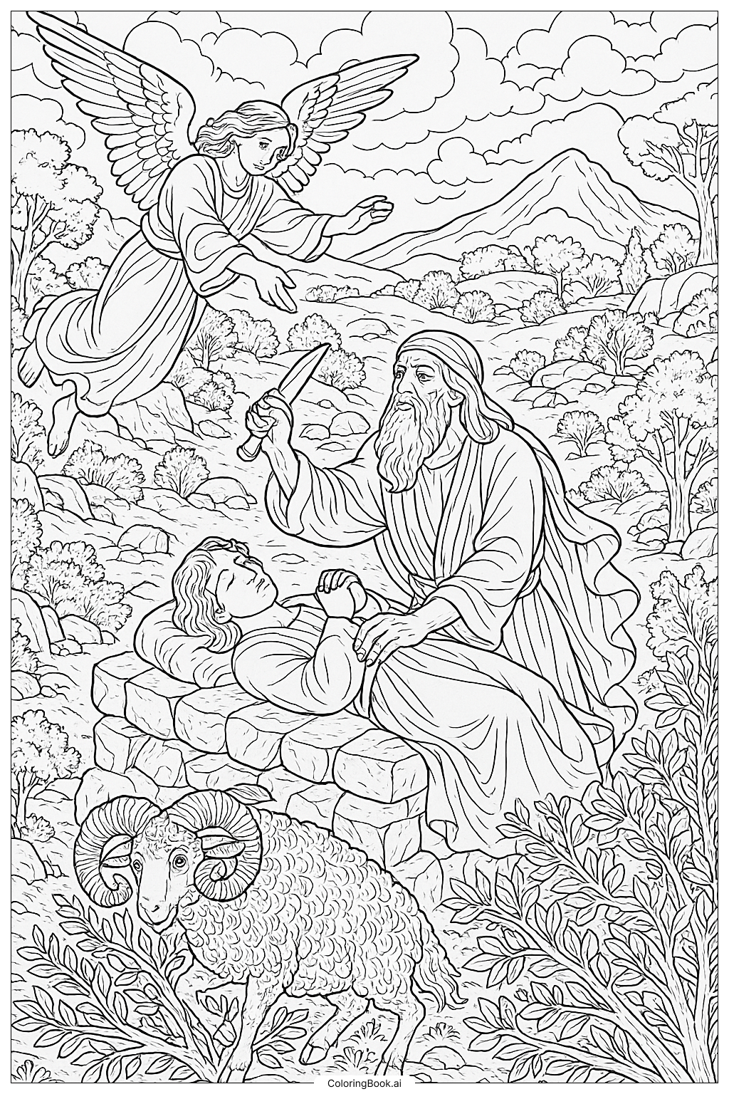  The Akedah Story For Rosh Hashanah著色頁 