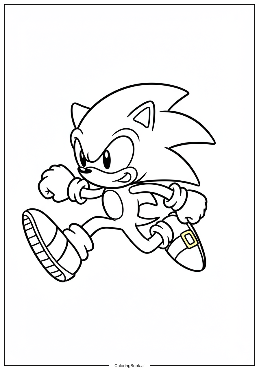  Sonic bringt Kindern bei, schnell zu laufen Ausmalseite 