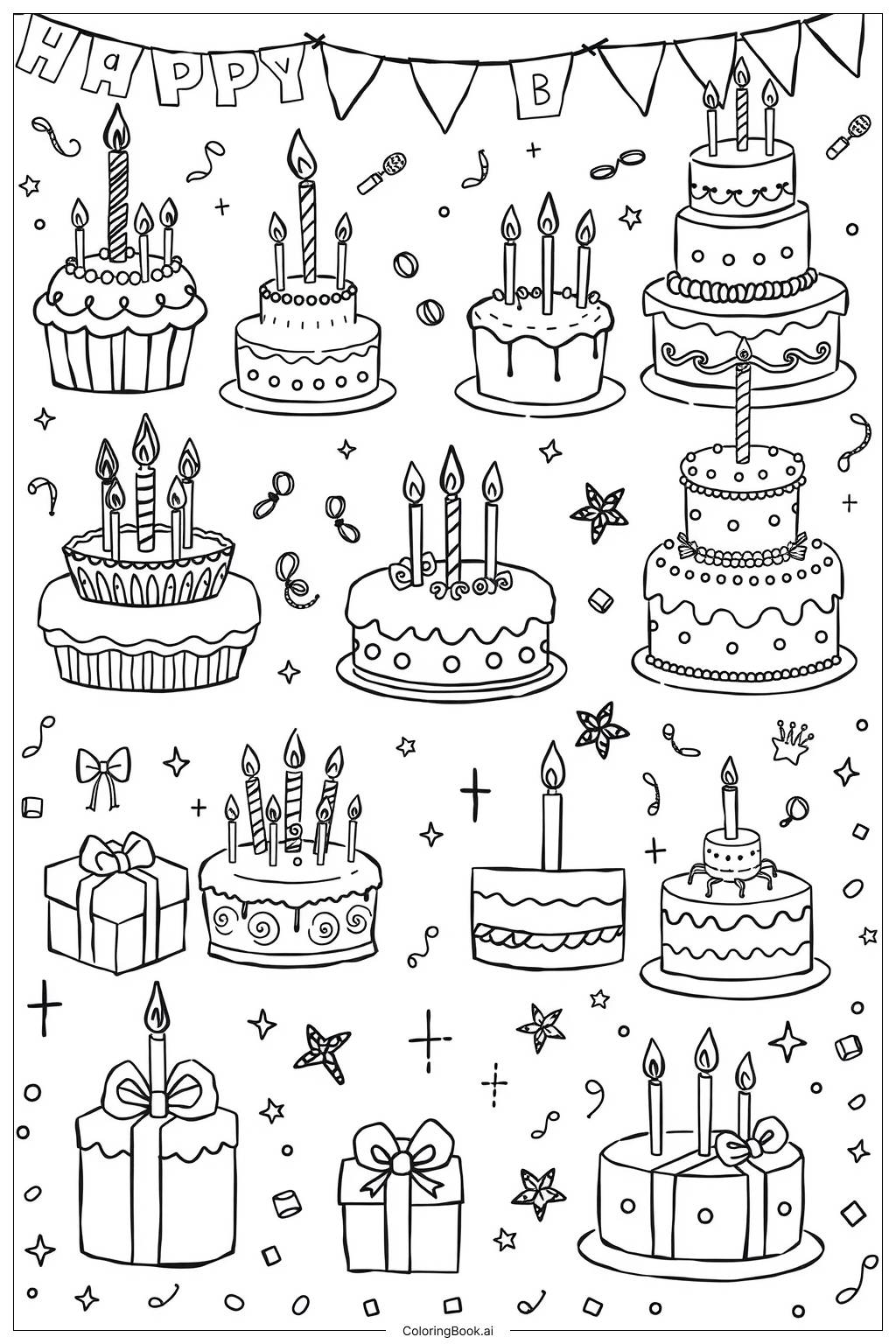  Ultimate Party Cake Collection-2 Coloring Page 