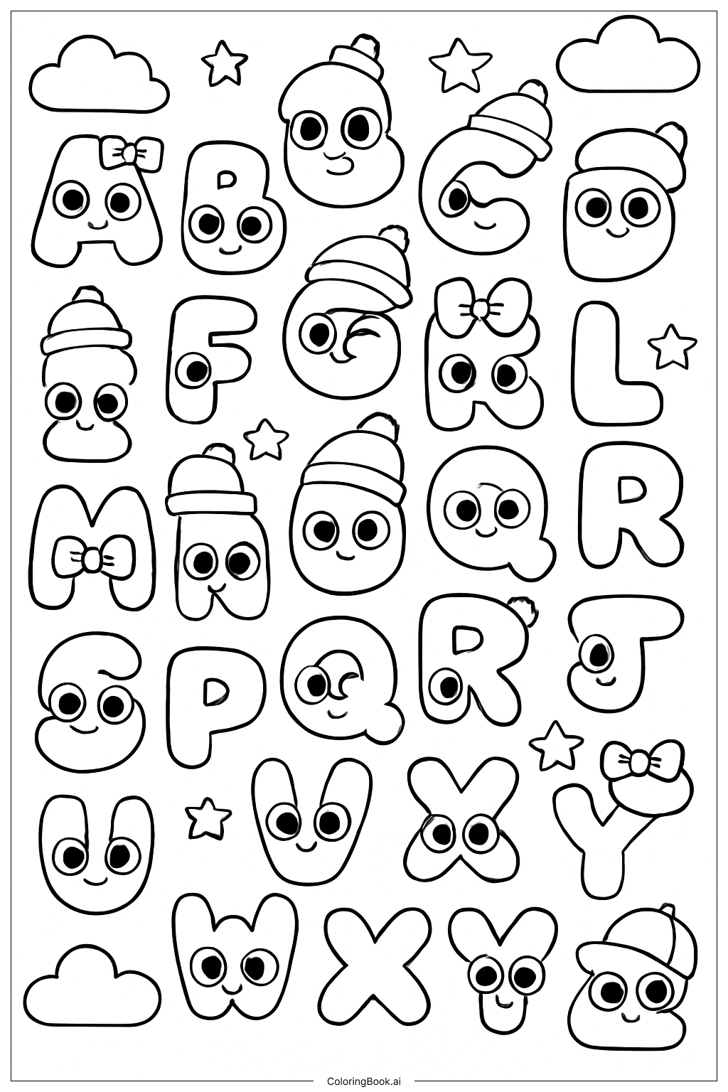 Alphabet Lore All The Baby Letters Coloring Page