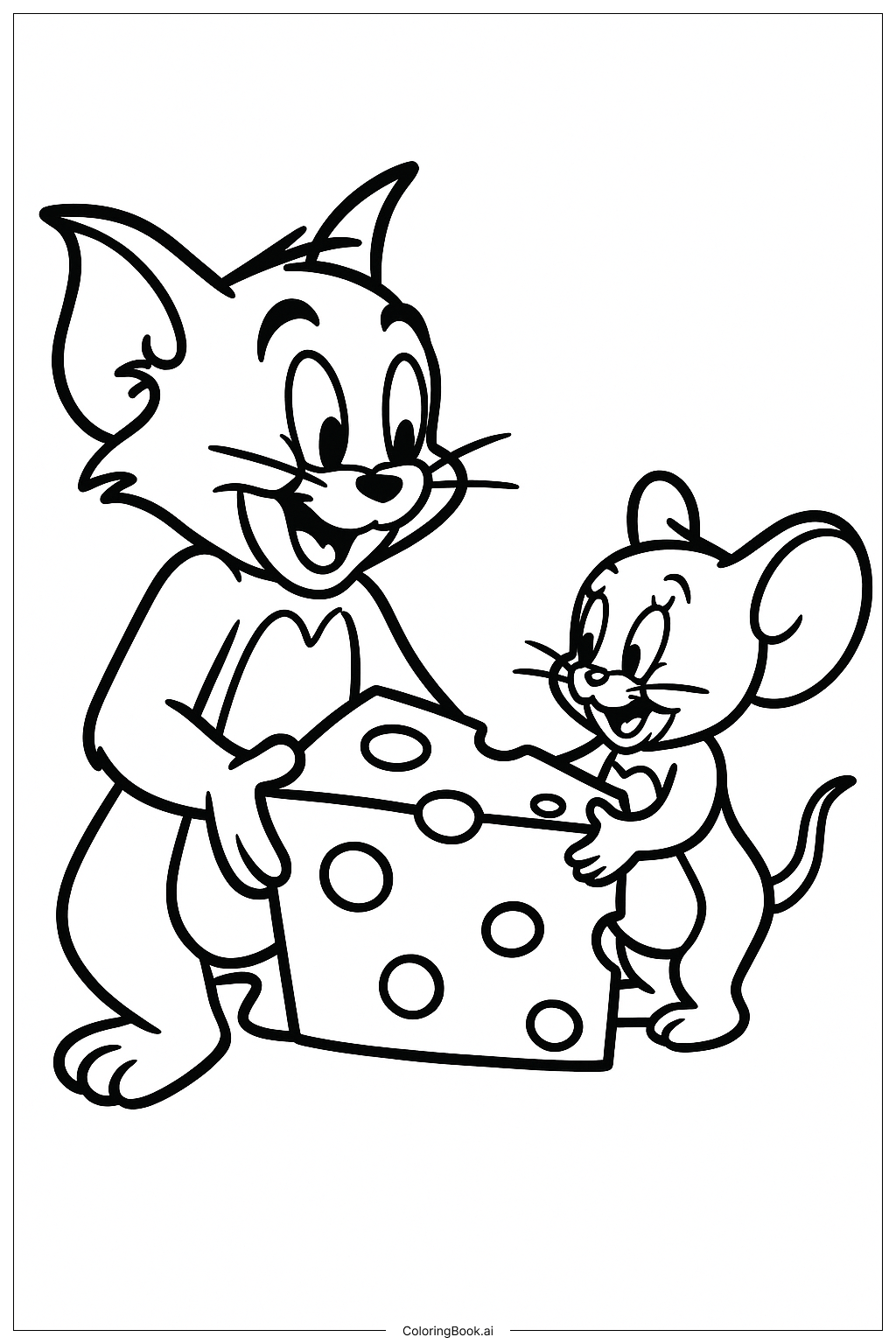  Page de coloriage Sharing A Slice Of Cheese 