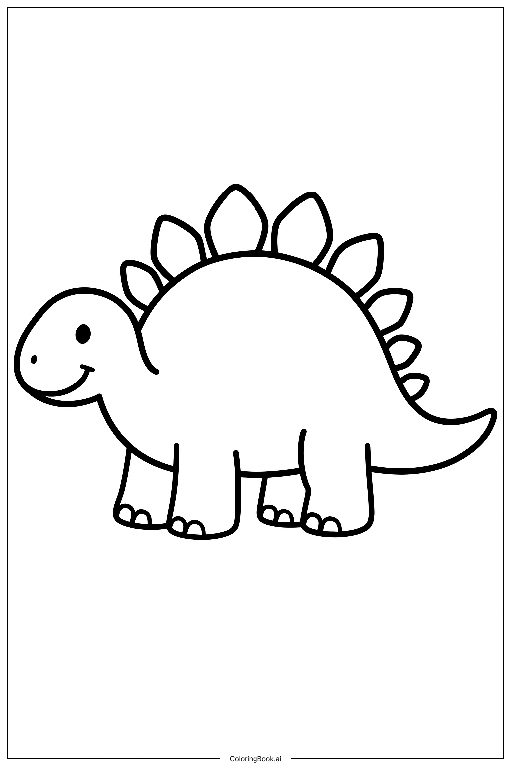 Stegosaurus und die Sonne Ausmalseite