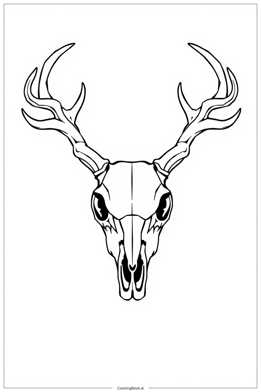 Deer Skull Coloring Page Free Cute Deer Coloring Page Template To Edit