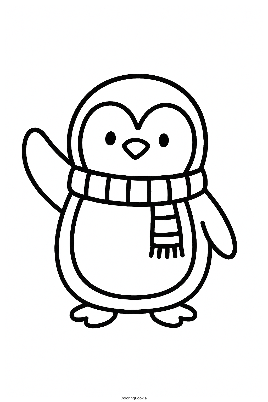 Winkender Dezember-Pinguin