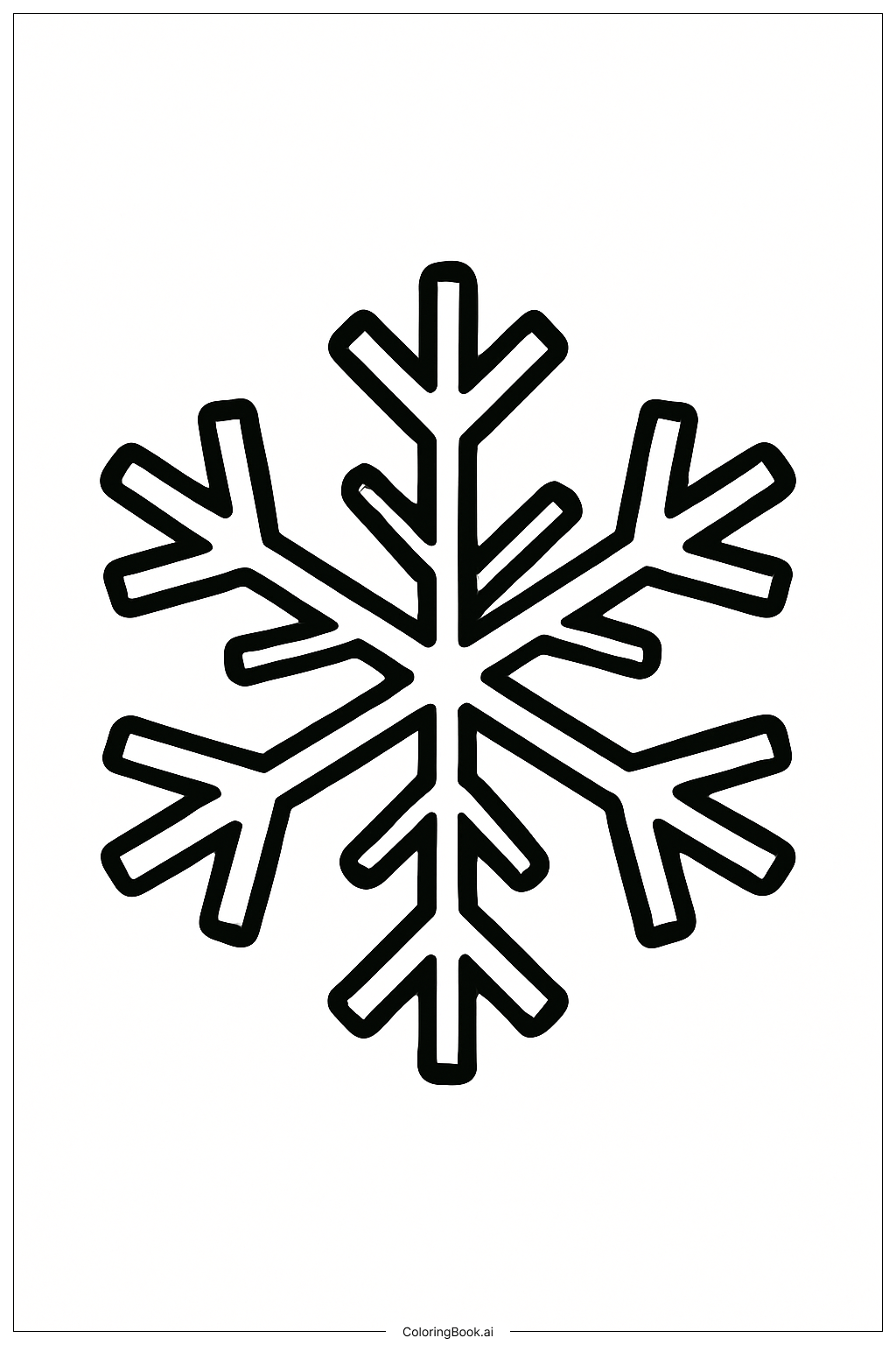  Große Schneeflocke Dezember Ausmalseite 