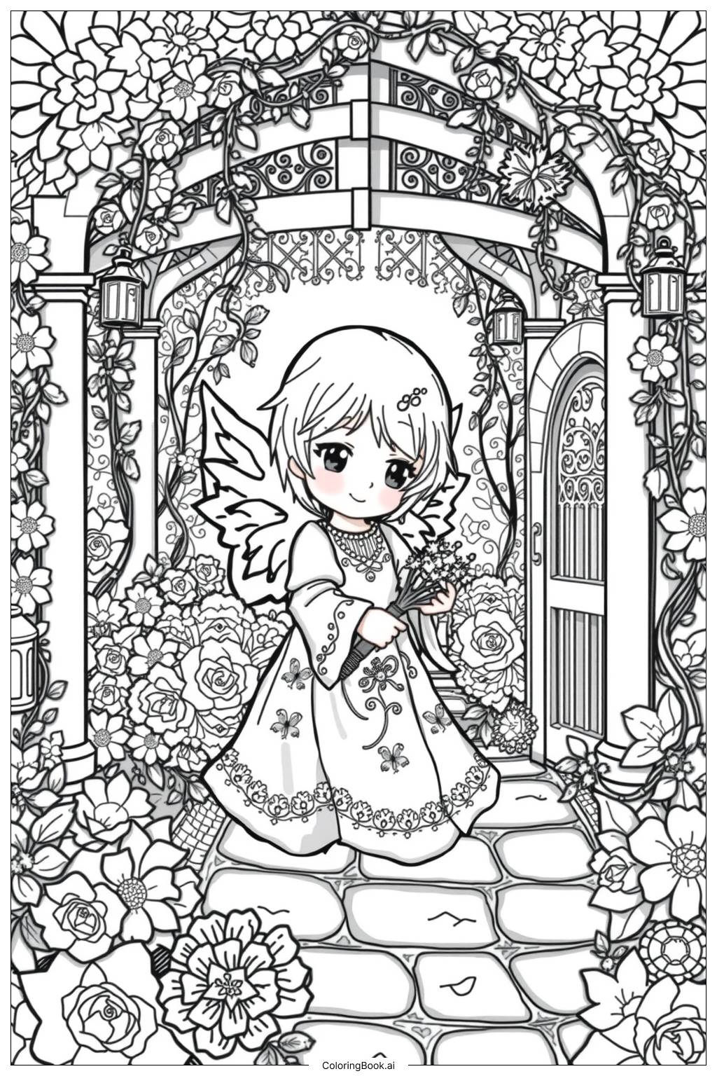  Precious Moments Angel Garden Coloring Page 