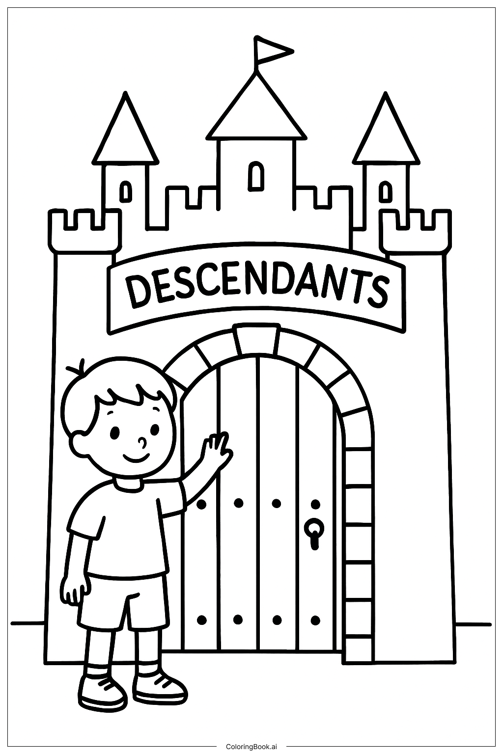  Trang tô màu Những Người Hậu Duệ Ở Cổng Lâu Đài 
