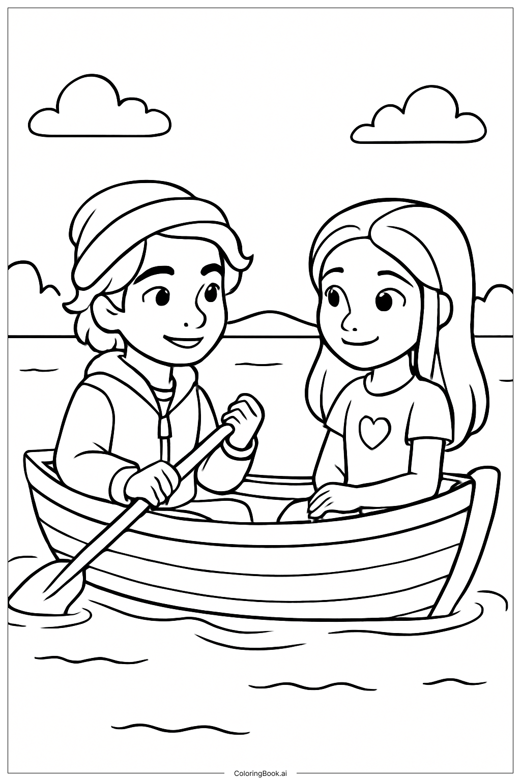  Trang tô màu Chiếc thuyền Descendants trên hồ 