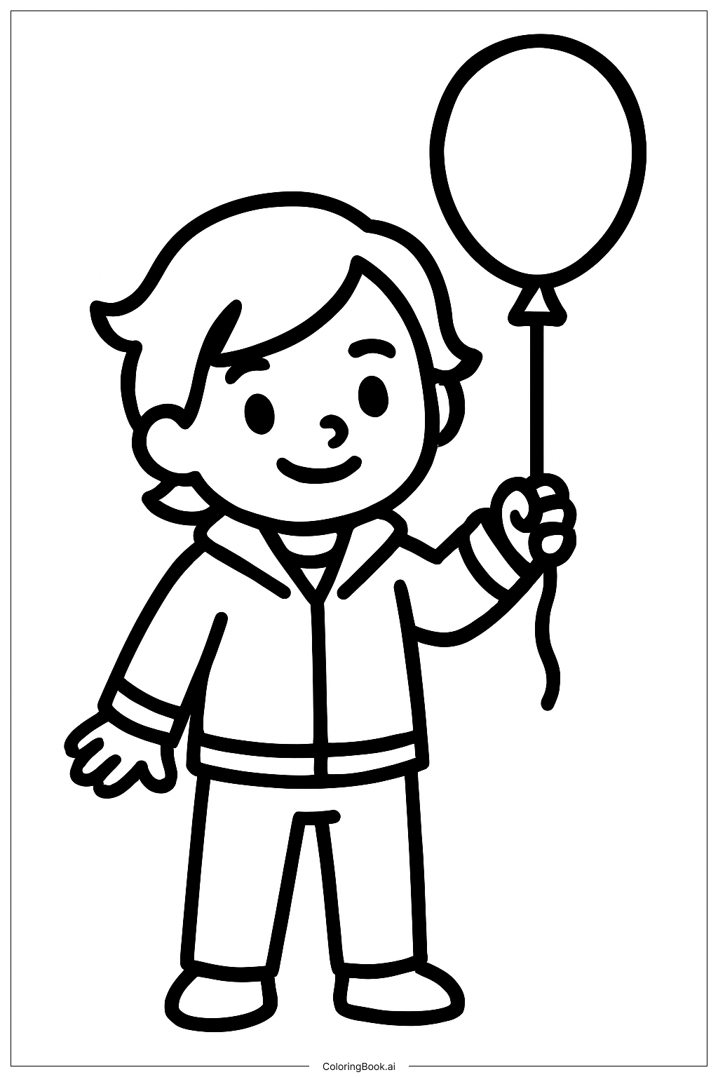  Trang tô màu Đứa trẻ hậu duệ với quả bóng bay 