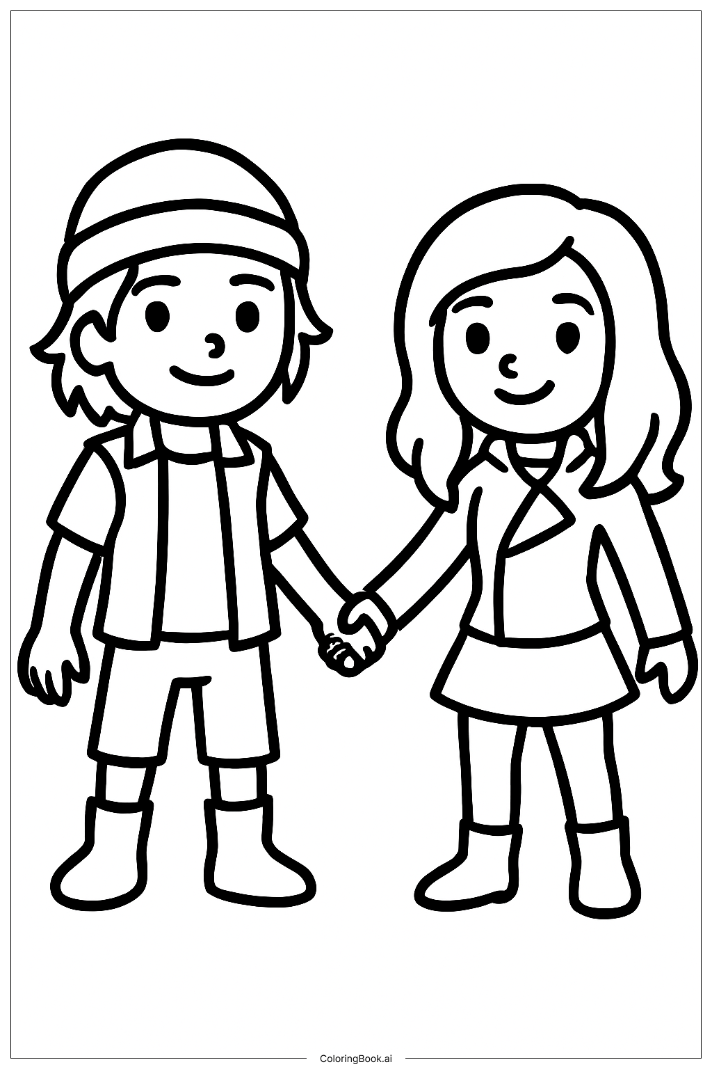  Trang tô màu Những Người Con Nắm Tay Nhau 