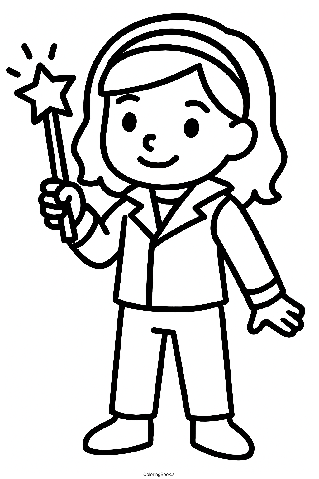  Trang tô màu Đứa trẻ hậu duệ cầm đũa phép 