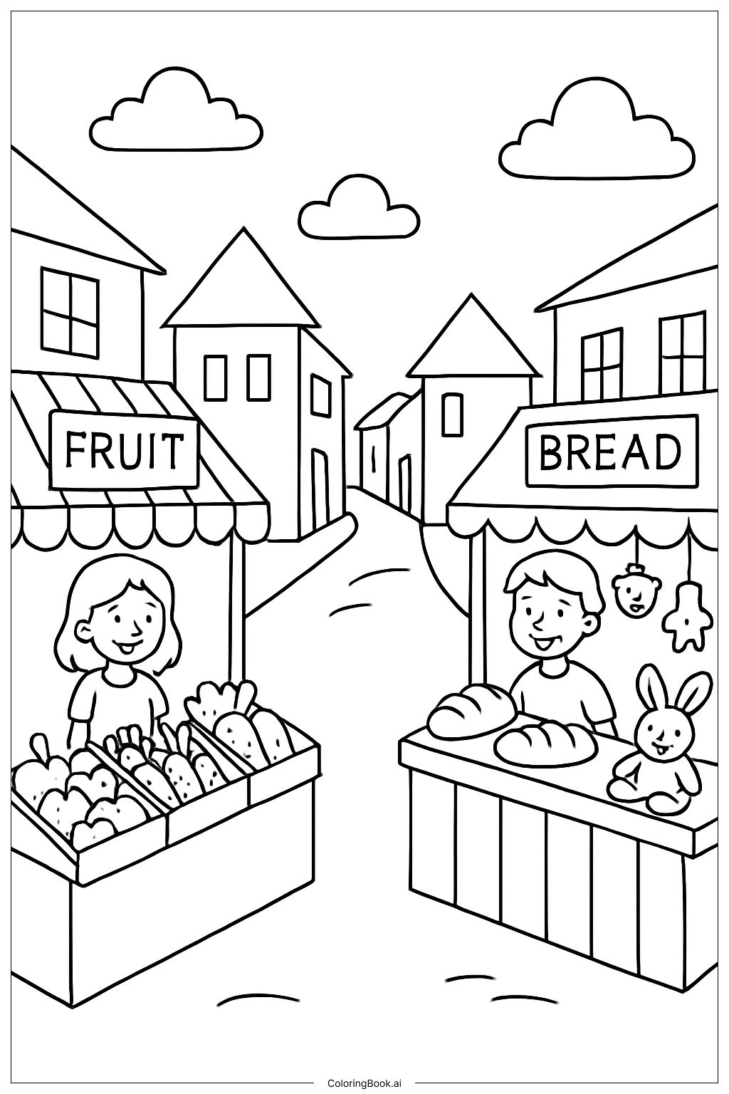  Trang tô màu Cảnh Phố Chợ Descendants 