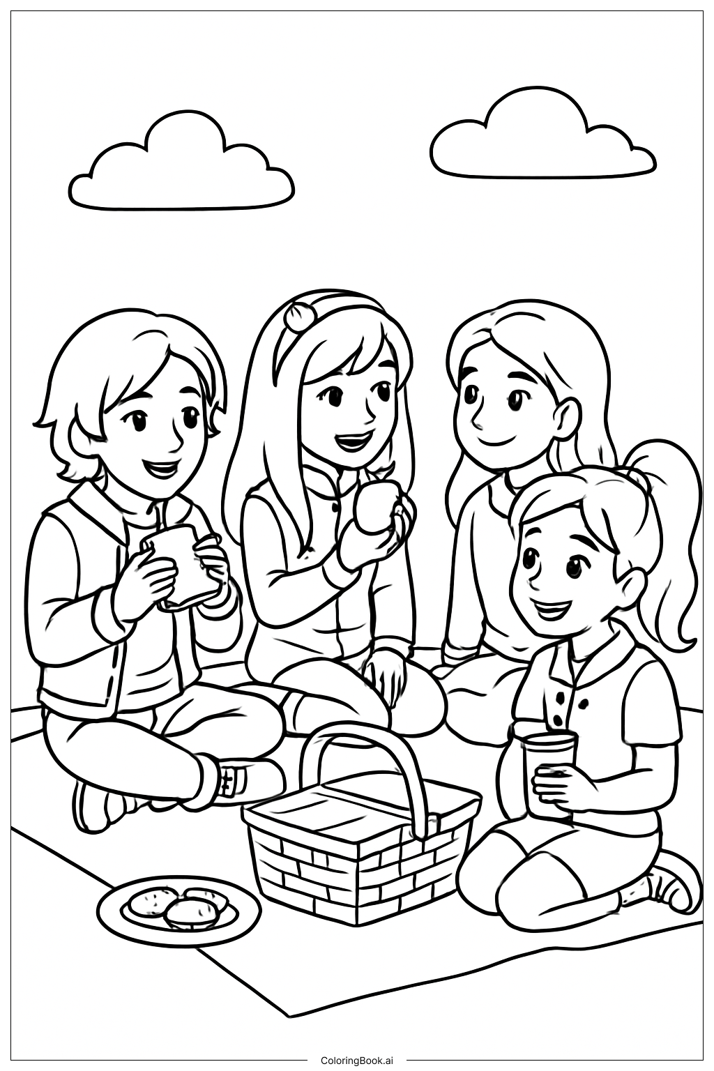  Trang tô màu Buổi Dã Ngoại Cùng Bạn Bè Trong Descendants 