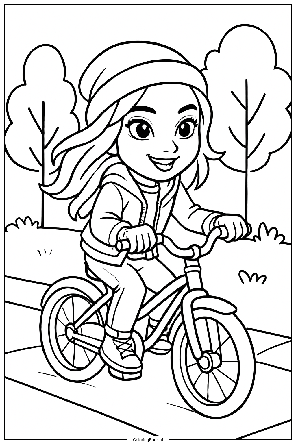  Trang tô màu Các nhân vật Descendants đạp xe đạp 