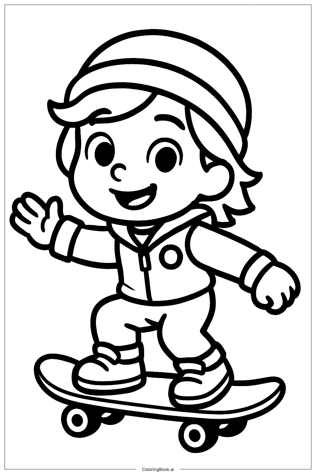  Trang tô màu Những nhân vật hậu duệ cưỡi ván trượt 