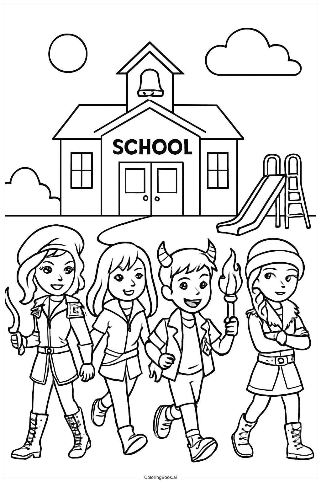  Trang tô màu Cuộc Phiêu Lưu Trường Học Descendants 