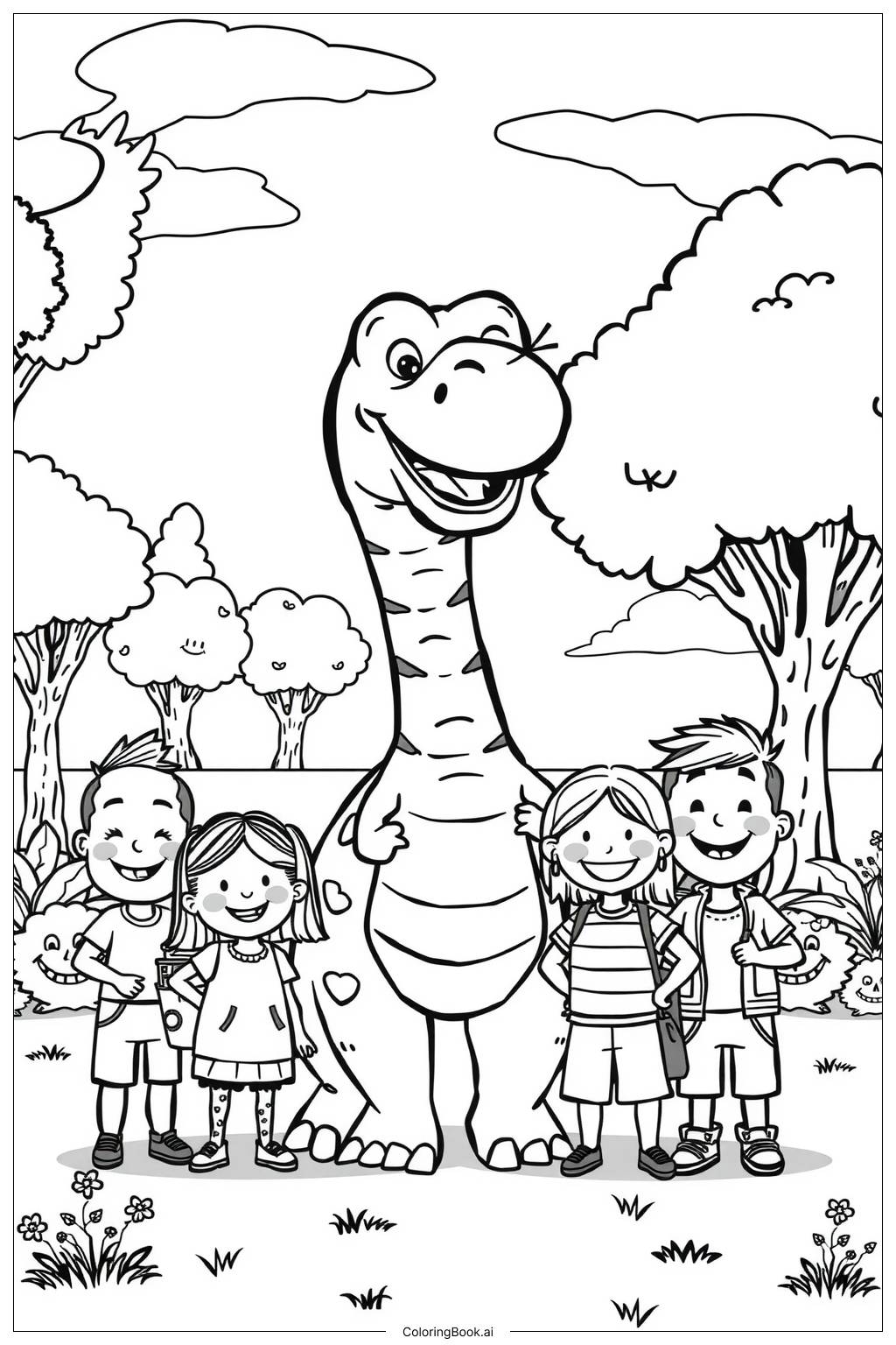  Jurassic World Visitors at the Park Coloring Page 