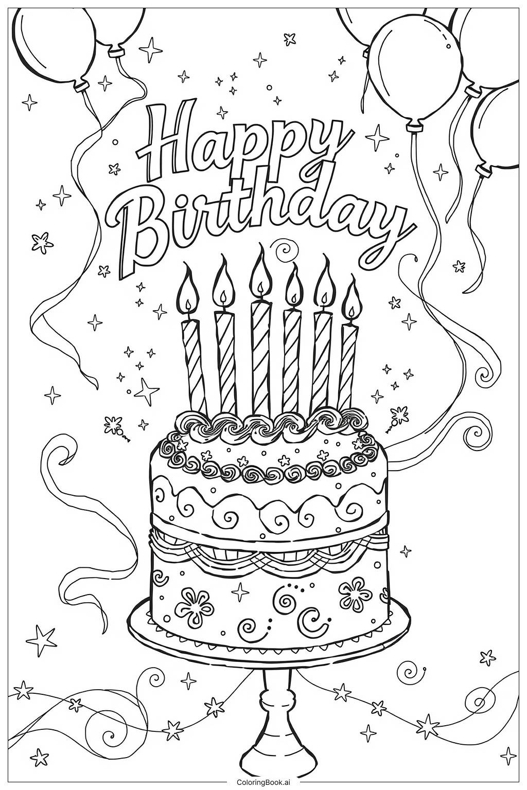  Making Birthday Wishes-2 Coloring Page 