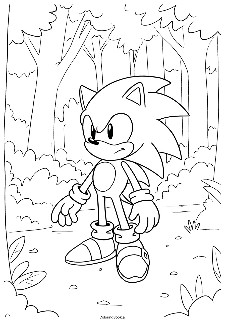  Sonic EXE In A Spooky Forest Coloring Page 