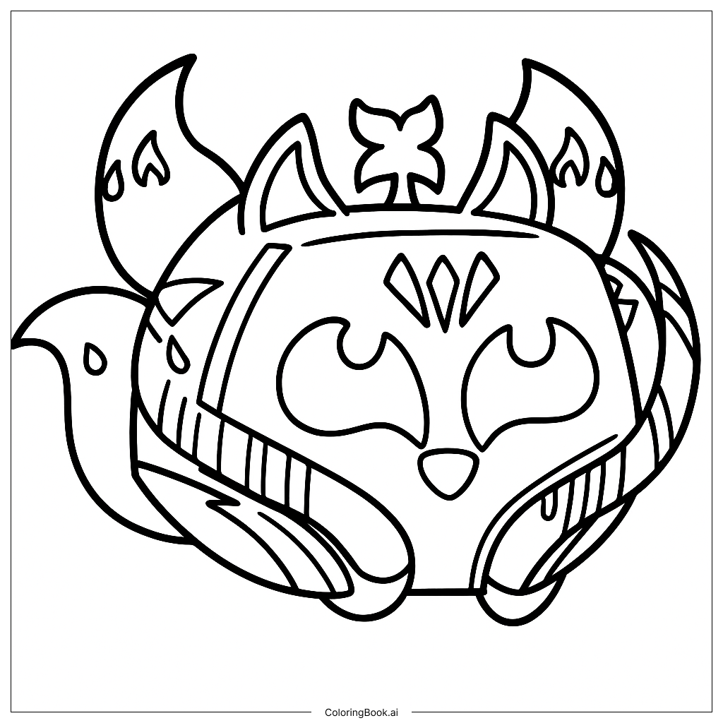 Kitsune Coloring Page