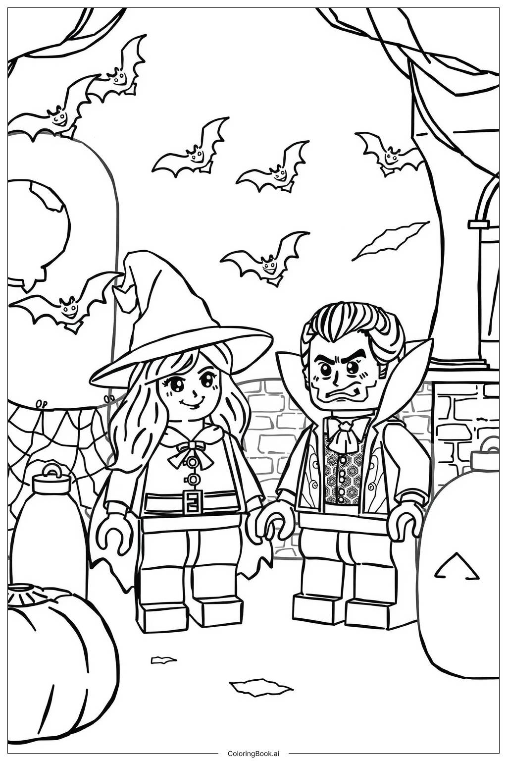  Lego Halloween Costume Party Coloring Page 