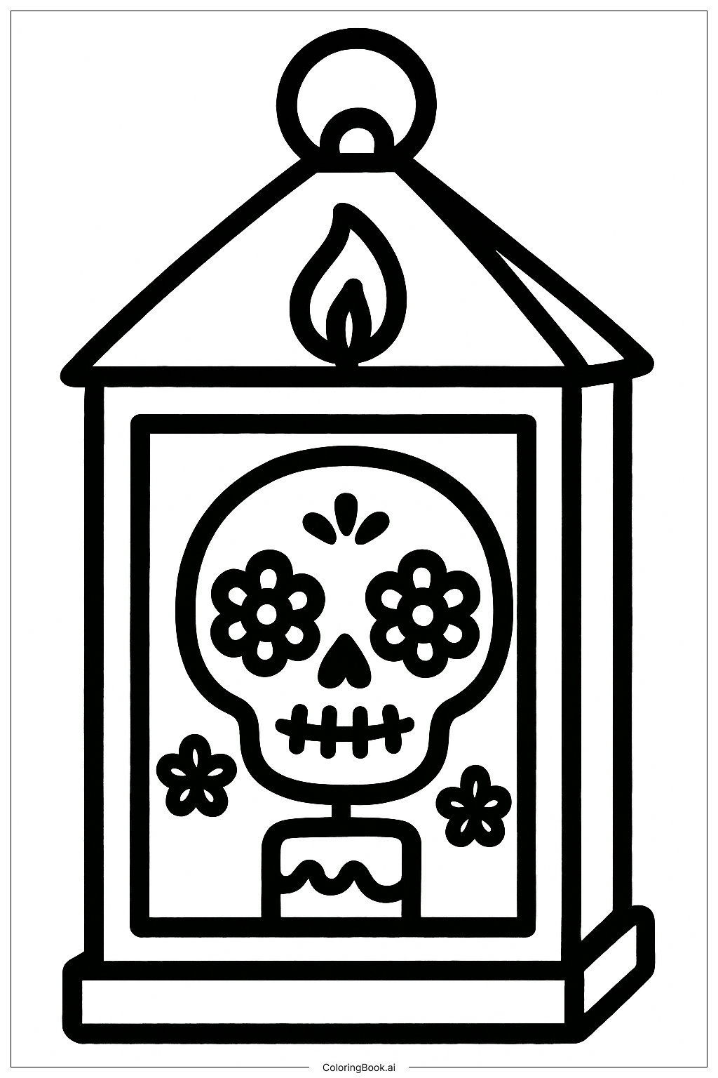 Linterna con vela del Día de los Muertos