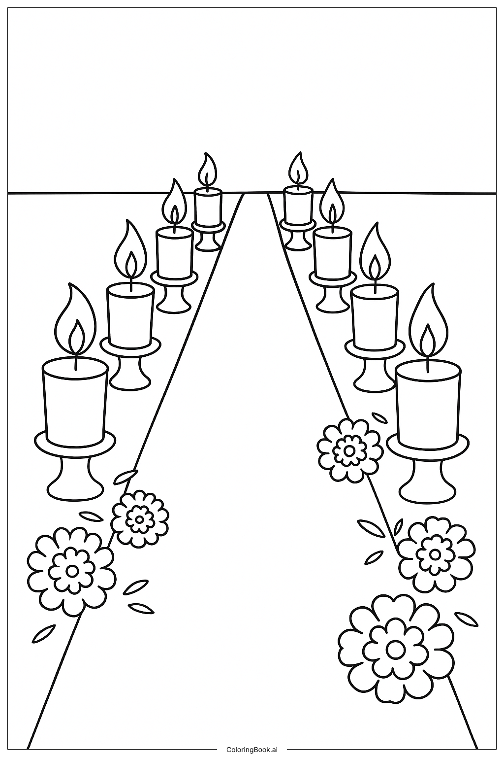  Dia De Los Muertos Candlelit Pathway Coloring Page 