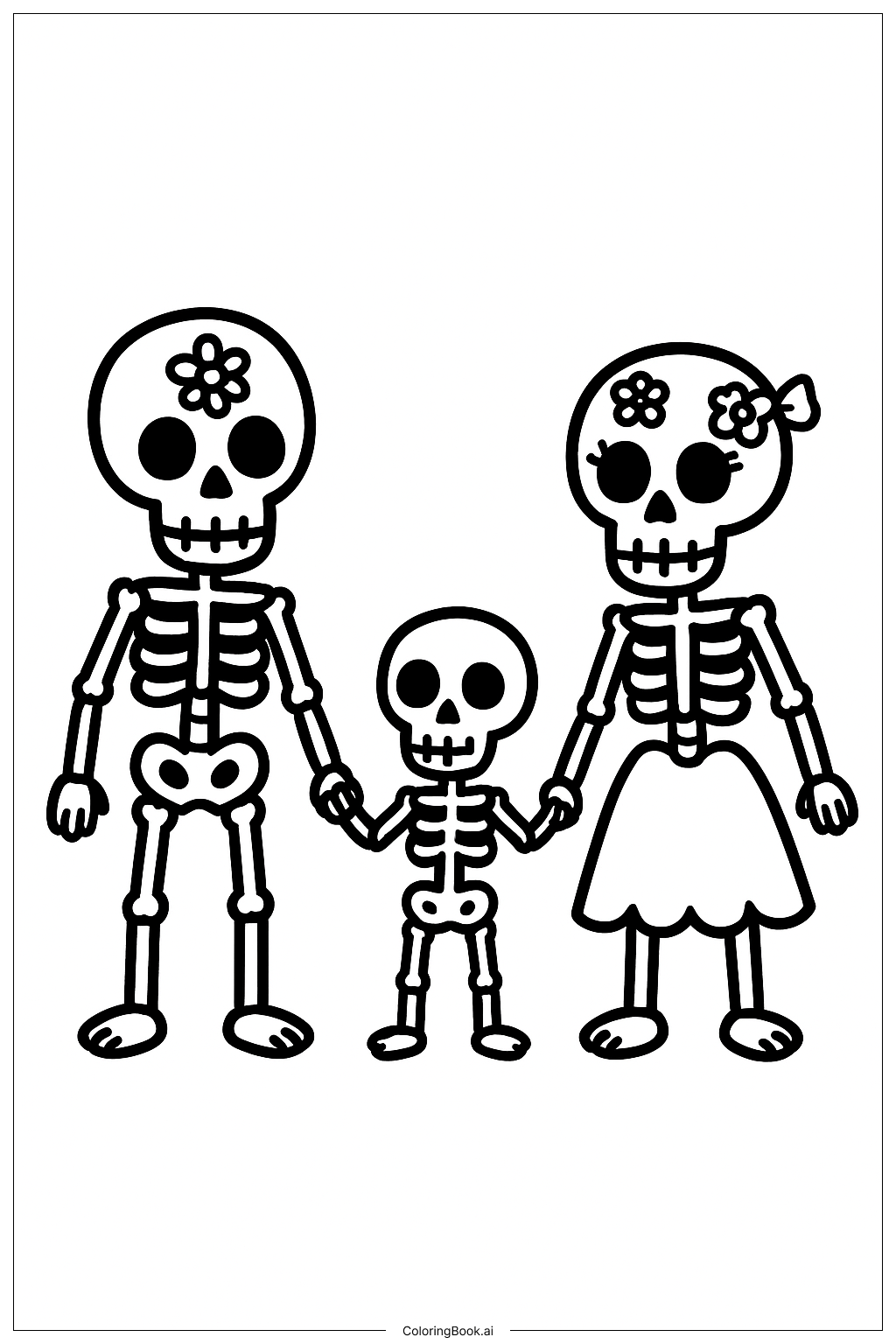 亡灵节家庭骷髅简图